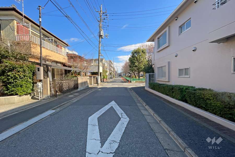 敷地北側の前面道路（西側から）