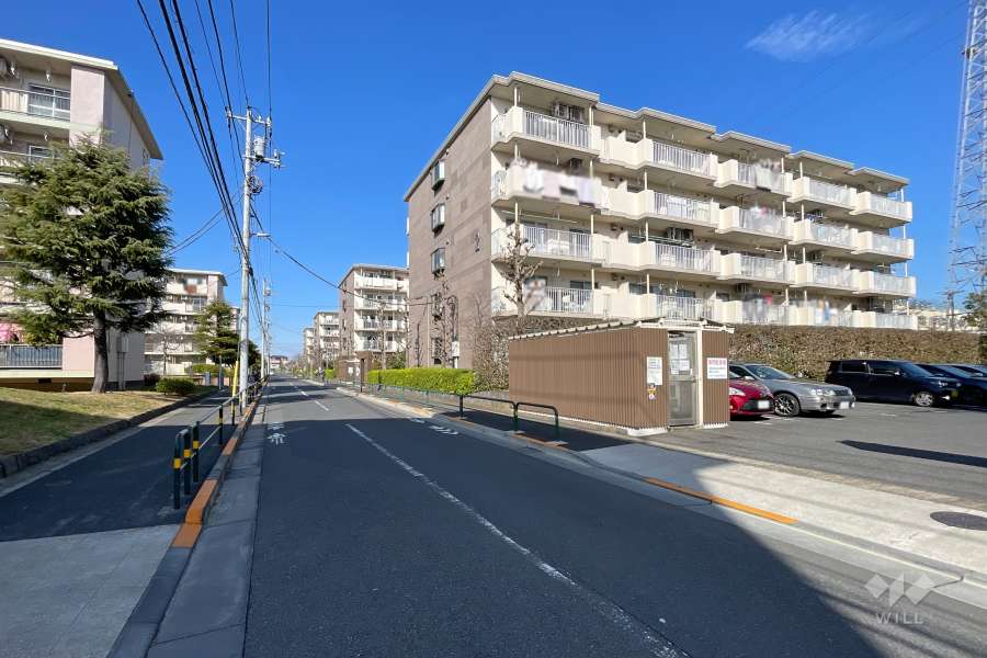 敷地西側の前面道路　