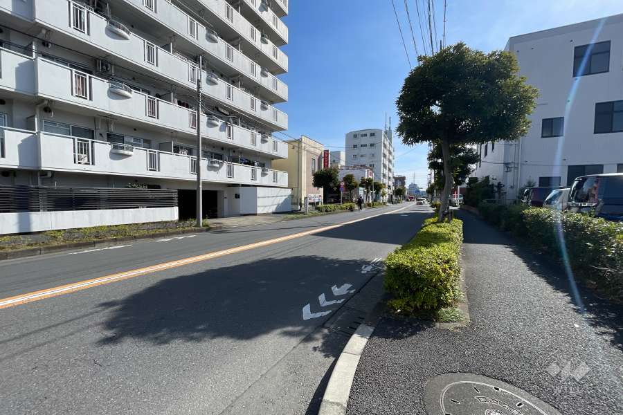 敷地西側前面道路（北側から）