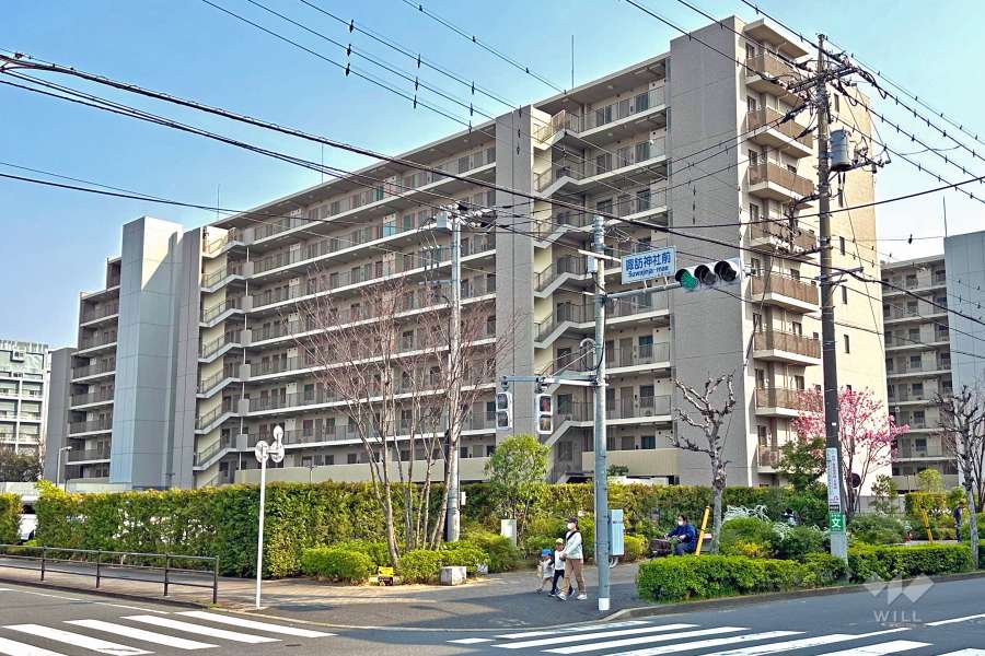 パークプレミアムメイツ西新井ケヤキテラスの外観（北西側から）