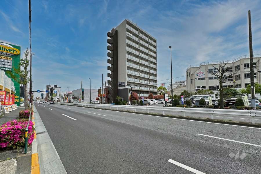 敷地北側の前面道路（西側から）