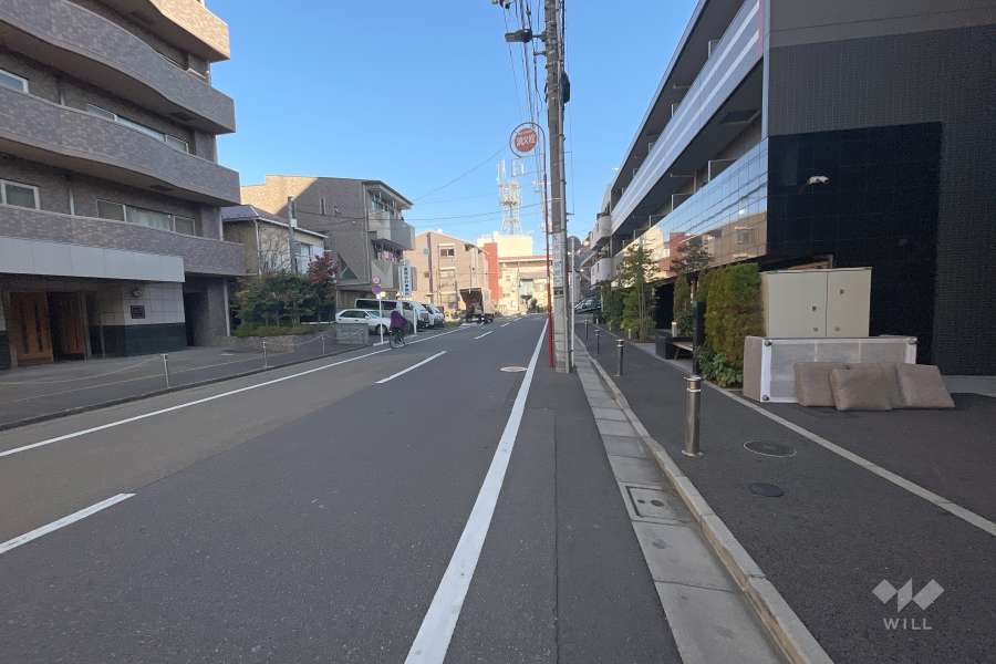 敷地北側の前面道路（西側から）