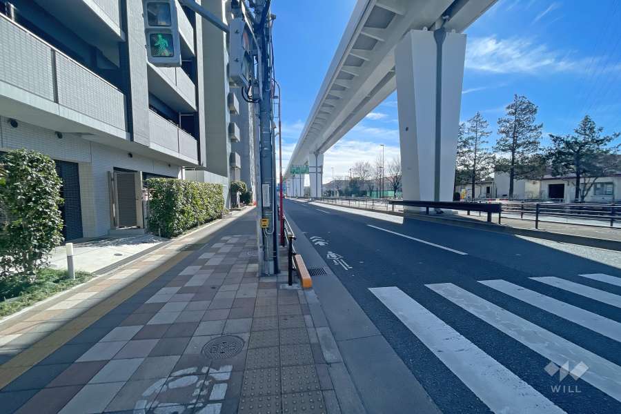 敷地西側の前面道路（北側から）