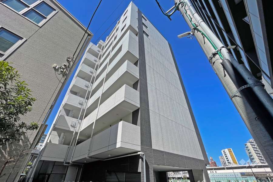 メディフィス千住大橋駅前の外観（南東側から）