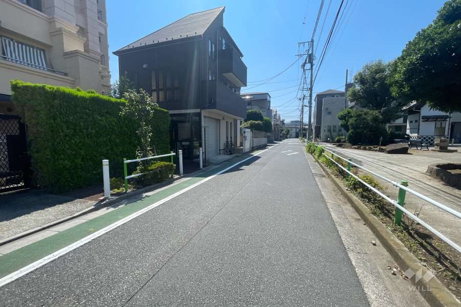 敷地の西側前面道路（北側から）