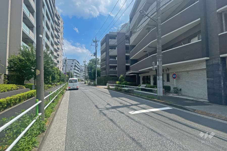 敷地の東側前面道路（北側から）