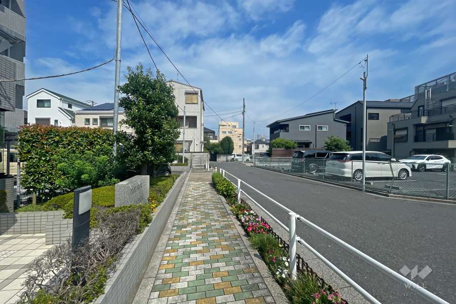 敷地の西側前面道路（北側から）