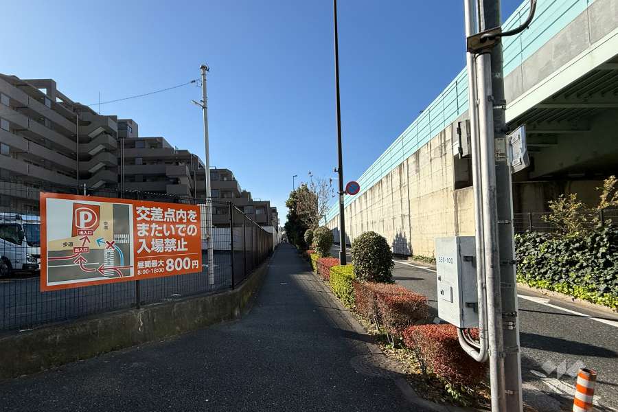 敷地の西側前面道路（北側から）
