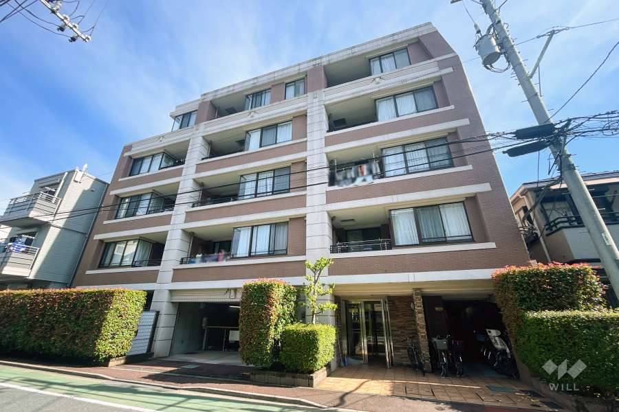 サンクタス城北中央公園ブラウンコートの外観（南側から）