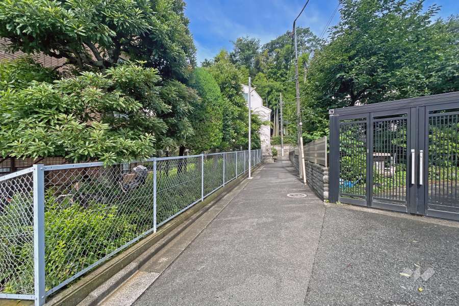 敷地の北側前面道路（東側から）