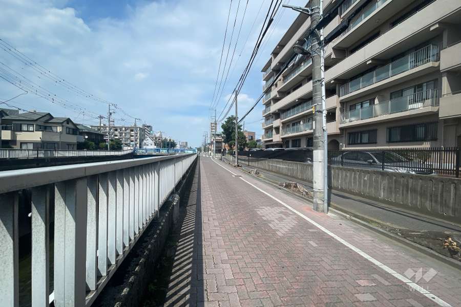 敷地北西側の前面道路