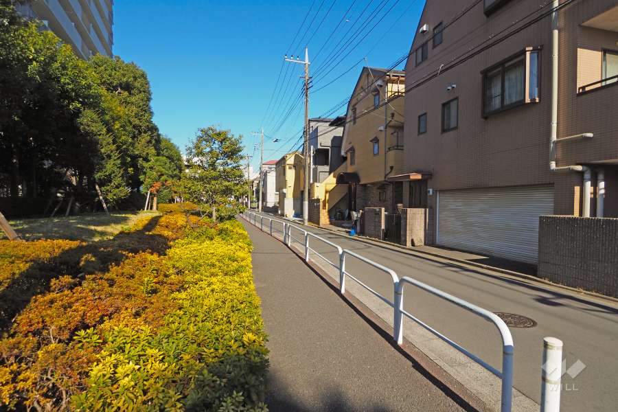 敷地東側の前面道路
