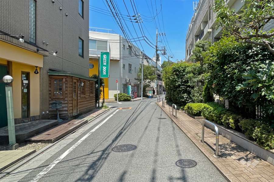 敷地の南側前面道路（東側から）