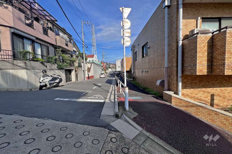 敷地北側の前面道路（西側から）