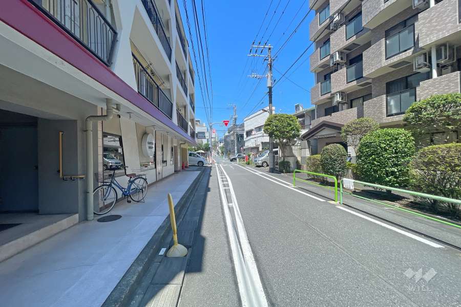 敷地南側の前面道路（東側から）