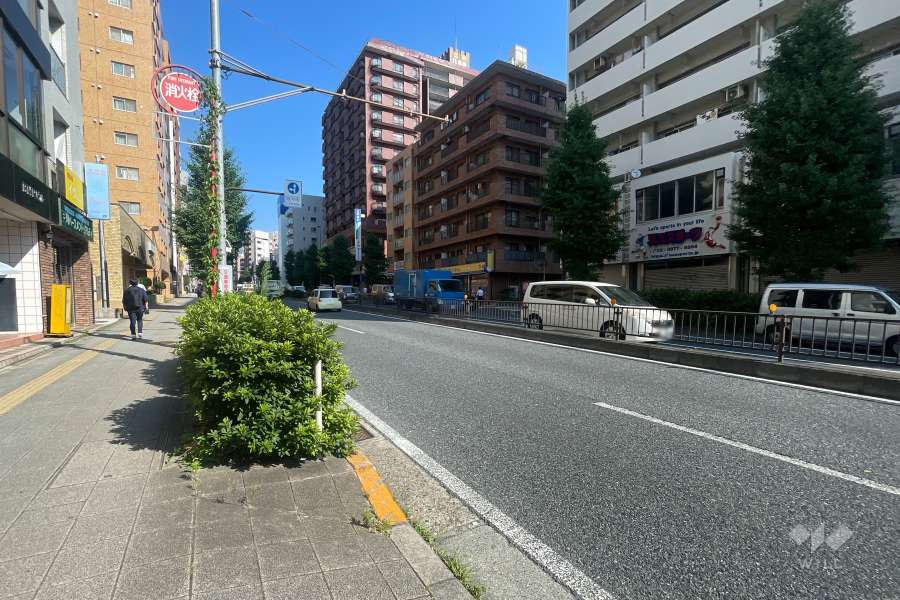 敷地北東側の前面道路　