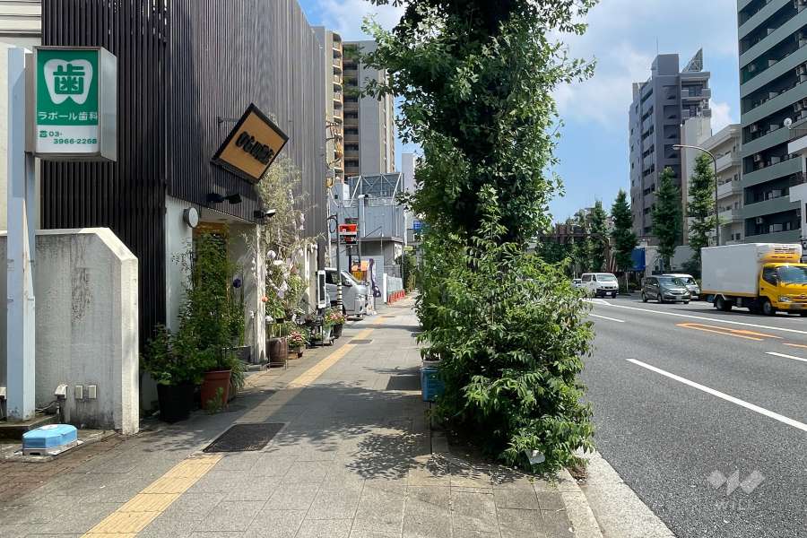 敷地南西側の前面道路　