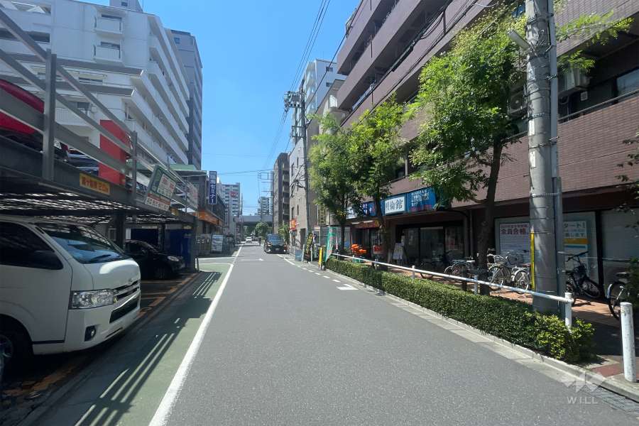 敷地の東側前面道路（北側から）