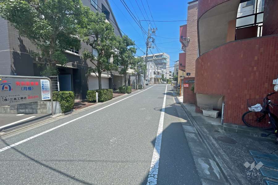 敷地の東側前面道路（南側から）