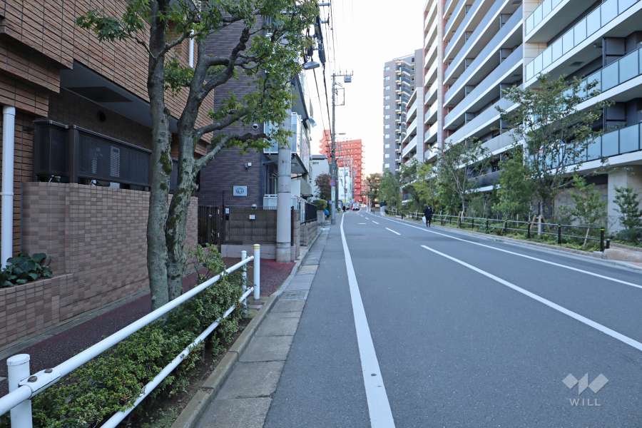 敷地西側の前面道路　