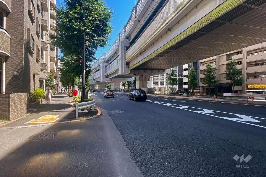 敷地東側の前面道路（南側から）