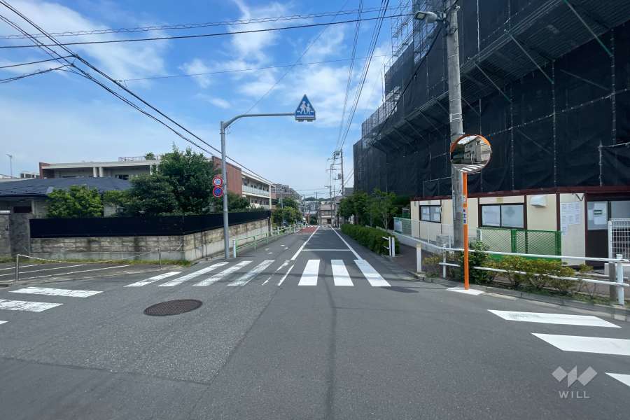 敷地の西側前面道路（南側から）