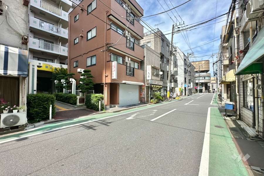 敷地の南側前面道路（西側から）