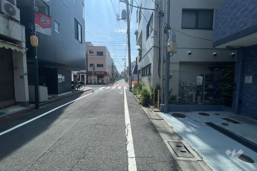 敷地西側の前面道路（南側から）
