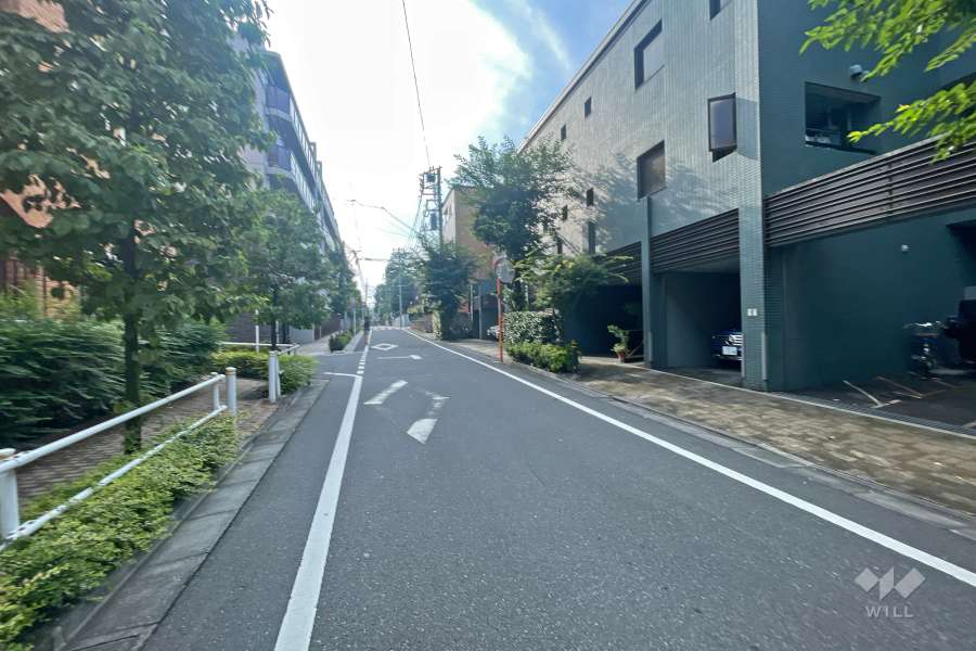 敷地北側の前面道路（西側から）