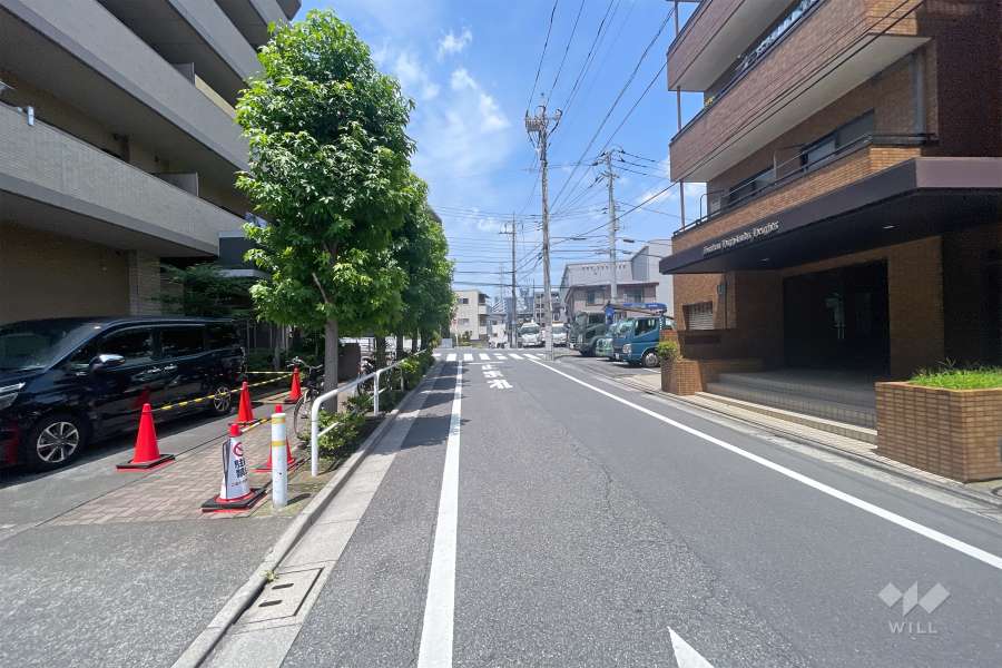 敷地東側の前面道路（南側から）