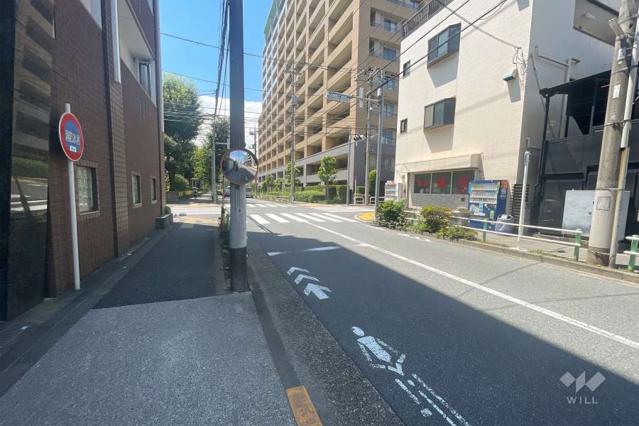 敷地西側の前面道路（北側から）