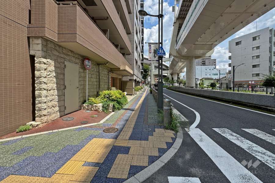 敷地南側の前面道路（西側から）