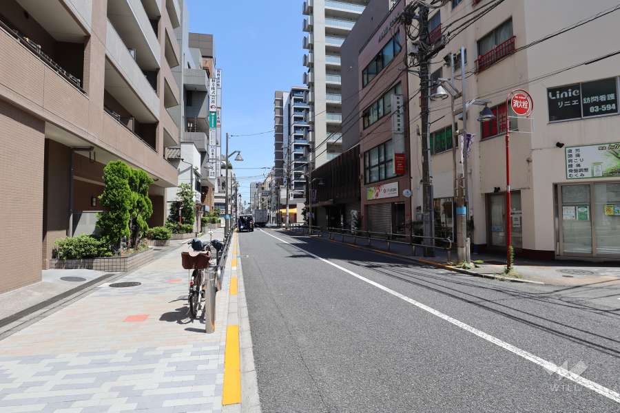 敷地南西側の前面道路　