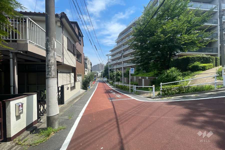 敷地西側の前面道路（南側から）