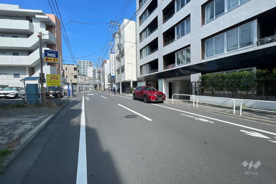 敷地の南側前面道路（東側から）