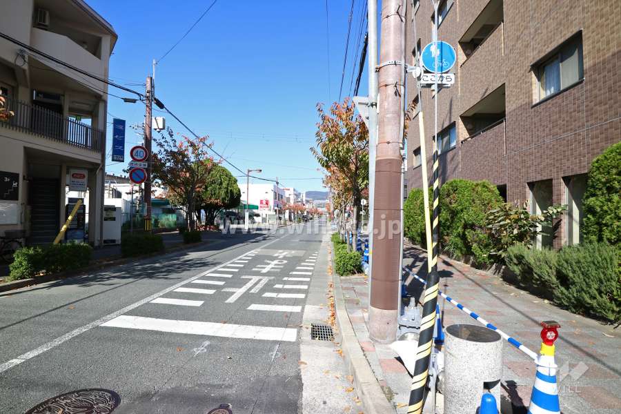 敷地西側の前面道路