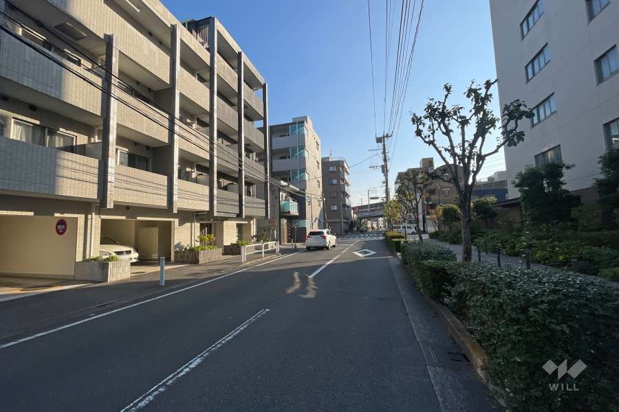 敷地西側の前面道路