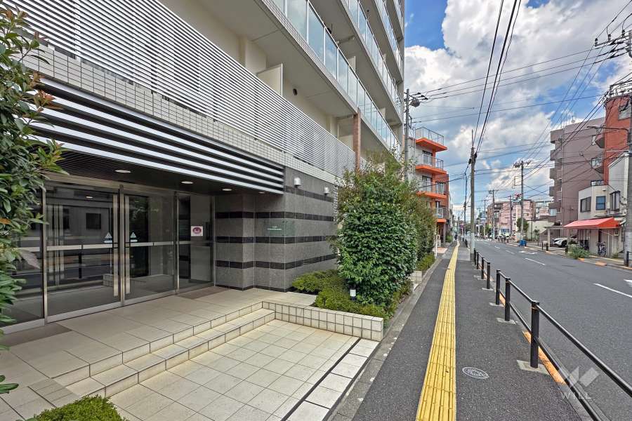 敷地の南側前面道路（西側から）