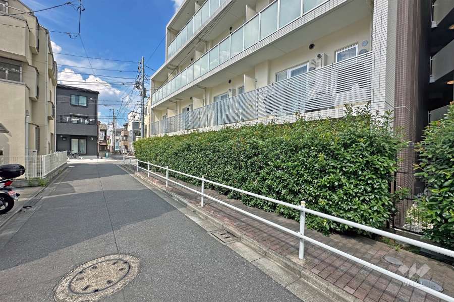 敷地の西側前面道路（南側から）