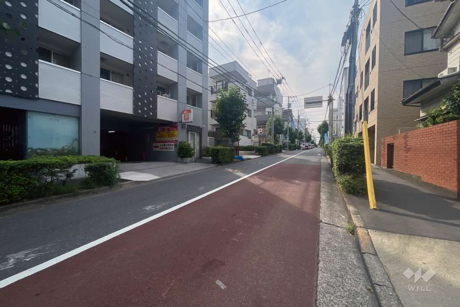 敷地の東側前面道路（南側から）