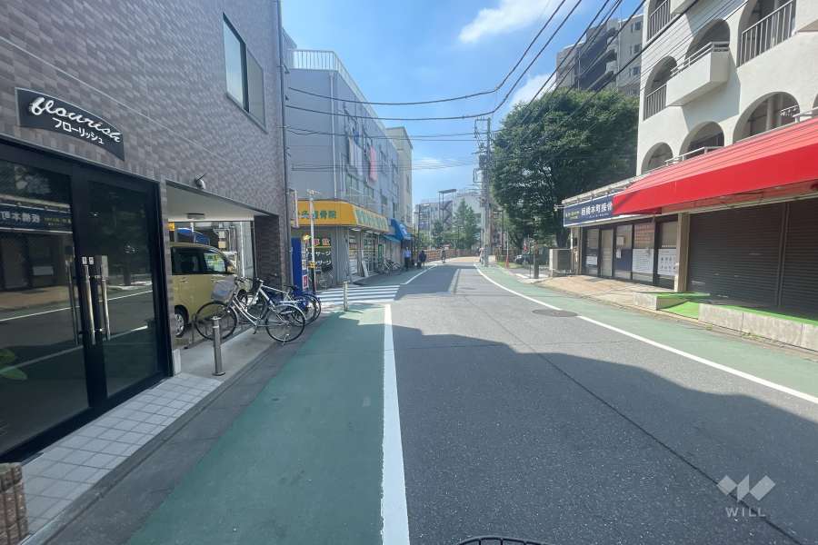 敷地の東側前面道路（北側から）