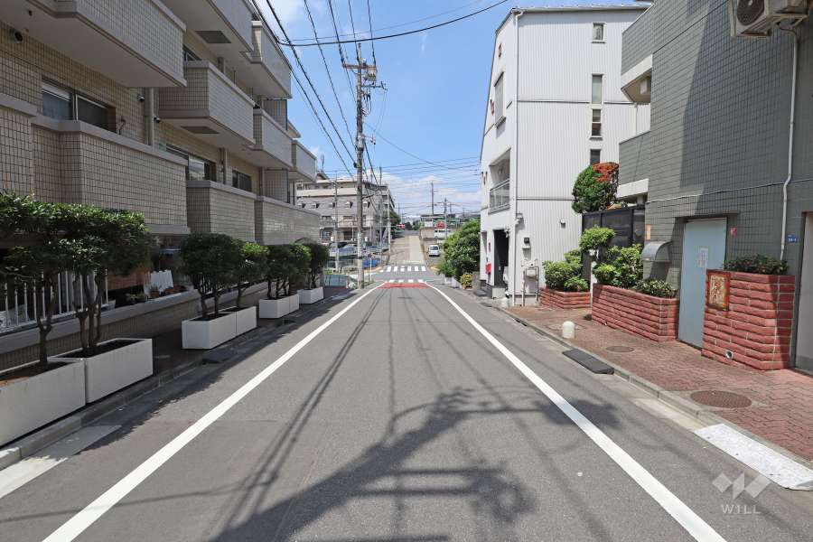 敷地西側の前面道路（南側から）