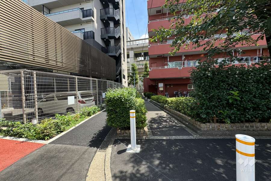 敷地北側の通路（西側から）