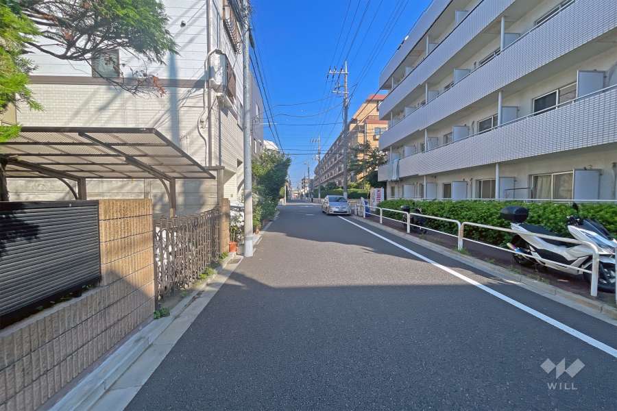 敷地の南側前面道路（東側から）