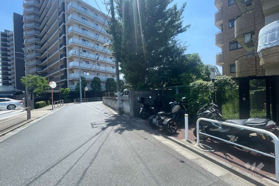 敷地の東側前面道路（北側から）