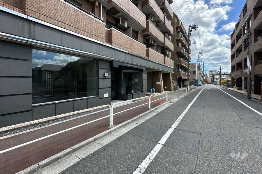 敷地の西側前面道路（北側から）
