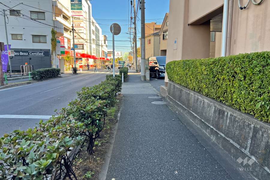 敷地北側の前面道路（西側から）