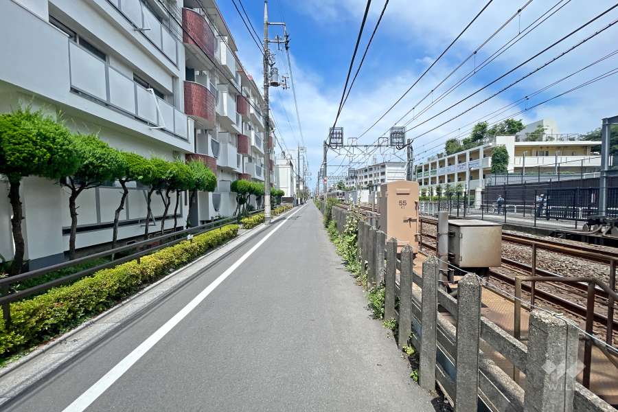 敷地の北側前面道路（東側から）
