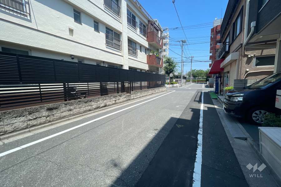 敷地の東側前面道路（南側から）