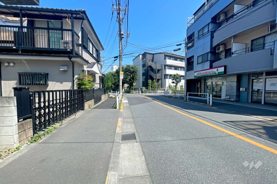 敷地の西側前面道路（南側から）
